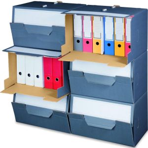 SBP-ARCHIVBOX FÜR ORDNER M. Klappd.,504x325x305mm, wiederverschließbar, anthrazit, VE 10 Stück