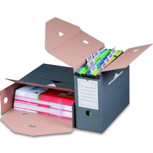 SBP-ARCHIVBOX FÜR HÄNGEMAPPEN, 330x120x265mm, wiederverschließbar, anthrazit, VE 10 Stück