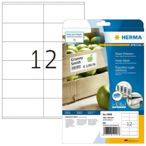 Power-etiketten (HERMA) - Power-Etiketten A4, 105 x 48 mm, weiß, extrem stark haftend, aus Papier