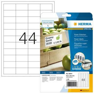 Power-etiketten (HERMA) - Power-Etiketten A4, 48,3 x 25,4 mm, weiß, extrem stark haftend, aus Papier