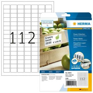 Power-etiketten (HERMA) - Power-Etiketten A4, 25,4 x 16,9 mm, weiß, extrem stark haftend, aus Papier