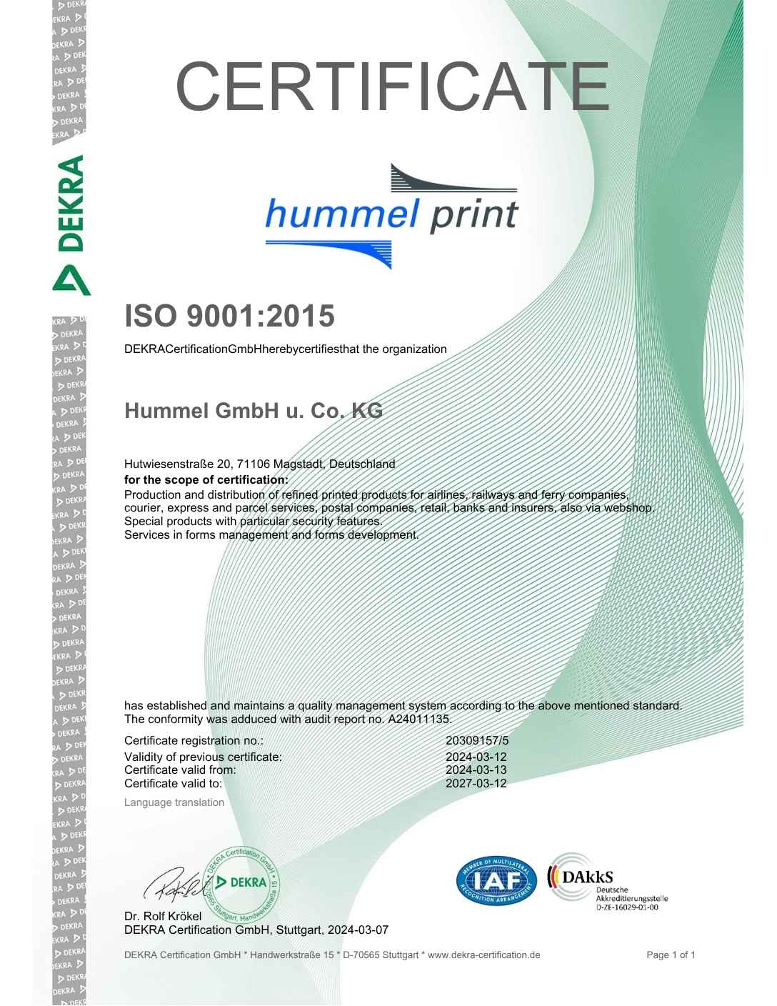ISO 9001 en Vorschau